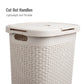 Mind Reader 60L Slim Laundry Hamper, Clothes Basket, Lid, Wicker Design, Plastic, 17.65"L x 13.75"W x 24.15"H