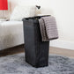 Mind Reader Slim Laundry Hamper with Lid, 40L Clothes Basket, Premium Wicker Design, Plastic