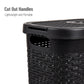 Mind Reader Slim Laundry Hamper with Lid, 40L Clothes Basket, Premium Wicker Design, Plastic