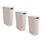 Mind Reader Slim Laundry Hamper with Lid, 40L Clothes Basket, Premium Wicker Design, Plastic