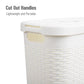 Mind Reader Slim Laundry Hamper with Lid, 40L Clothes Basket, Premium Wicker Design, Plastic