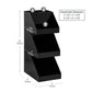 Mind Reader Foundation Collection, 3-Tier, 5-Compartment Coffee, Tea, Utensil and Condiment Dispenser, Countertop Organizer, Kitchen and Breakroom, 6"L x 7.25"W x 15.6"H, Black