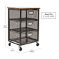 Mind Reader Network Collection, Rolling Storage Cart, 3 Removable Drawers, Solid Tabletop, Utility Cart, Omnidirectional Wheels, Desk and Bathroom Organizer, Lightweight, Portable, Metal Mesh, Black