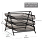 Mind Reader 3-Tier Paper Tray, Desktop Organizer, File Storage, Workspace, Office, Metal Mesh, 11.75"L x 13.75"W x 10"H