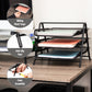 Mind Reader 3-Tier Paper Tray, Desktop Organizer, File Storage, Workspace, Office, Metal Mesh, 11.75"L x 13.75"W x 10"H