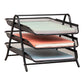 Mind Reader 3-Tier Paper Tray, Desktop Organizer, File Storage, Workspace, Office, Metal Mesh, 11.75"L x 13.75"W x 10"H