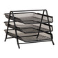 Mind Reader 3-Tier Paper Tray, Desktop Organizer, File Storage, Workspace, Office, Metal Mesh, 11.75"L x 13.75"W x 10"H