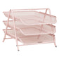 Mind Reader 3-Tier Paper Tray, Desktop Organizer, File Storage, Workspace, Office, Metal Mesh, 11.75"L x 13.75"W x 10"H