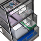 Mind Reader Rolling Storage Cart with Removable Drawers, Multi-Purpose Organizer for Office, Metal Mesh, Black