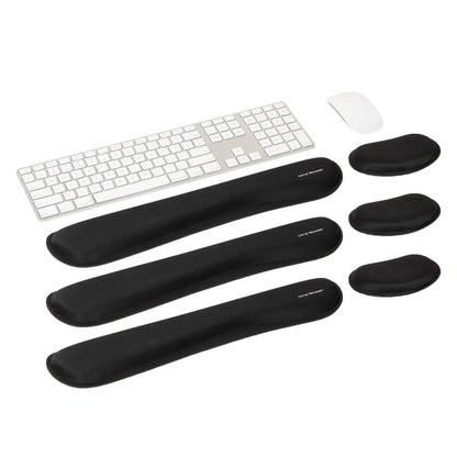 Mind Reader Ergonomic Keyboard and Mouse Wrist Rest Set, Gaming Accessory, Memory Foam, 16.75"L x 3"W x 0.75"H, Black