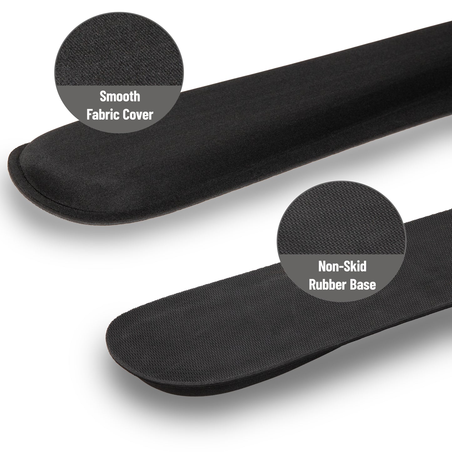 Mind Reader Ergonomic Keyboard and Mouse Wrist Rest Set, Gaming Accessory, Memory Foam, 16.75"L x 3"W x 0.75"H, Black