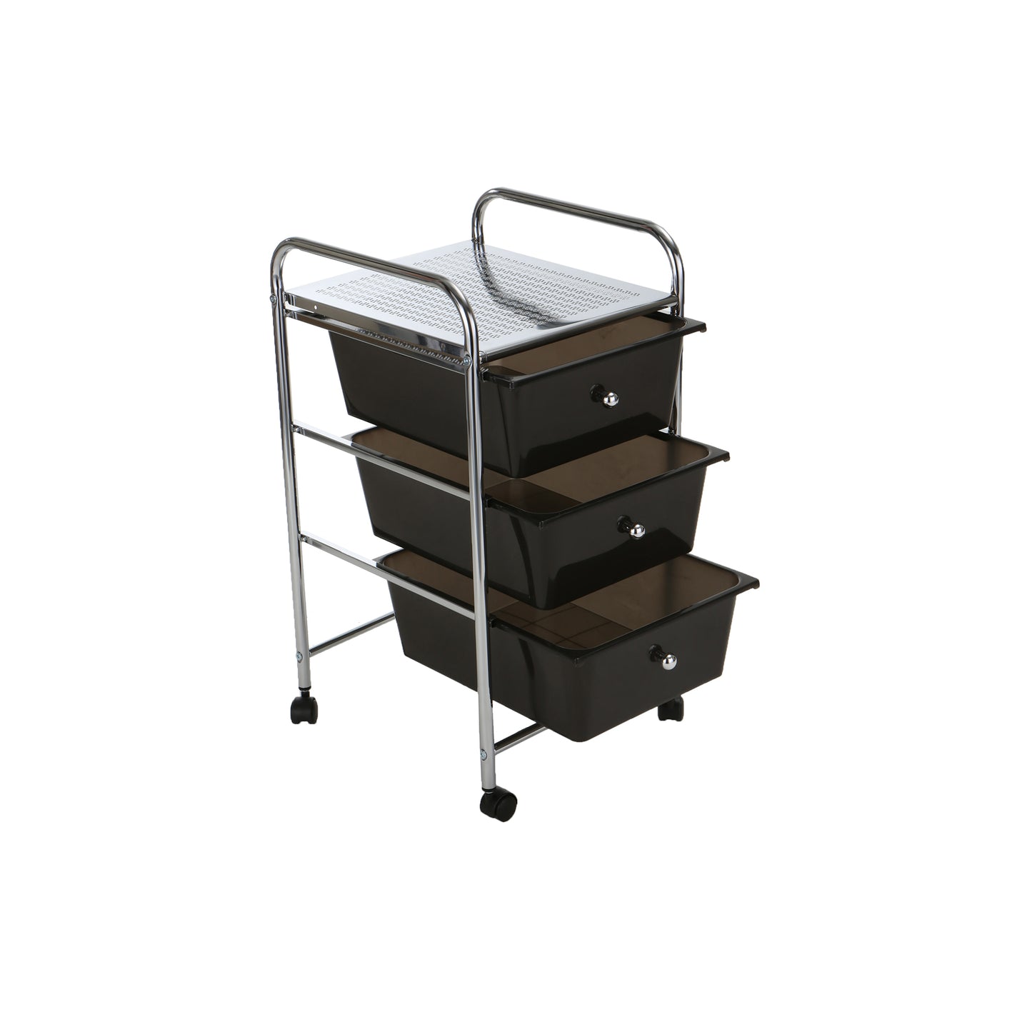 Mind Reader Rolling Cart with Drawers, Utility Cart, Craft Storage, Kitchen, Metal, 12.75"L x 15.25"W x 30"H, Multi-color