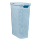 Mind Reader 40L Slim Laundry Hamper, Clothes Basket, Lid, Wicker Design, Plastic, 18"L x 10.4"W x 23.5"H