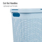 Mind Reader Slim Laundry Hamper with Lid, 40L Clothes Basket, Premium Wicker Design, Plastic