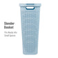 Mind Reader 40L Slim Laundry Hamper, Clothes Basket, Lid, Wicker Design, Plastic, 18"L x 10.4"W x 23.5"H