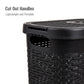 Mind Reader Slim Laundry Hamper with Lid, 40L Clothes Basket, Premium Wicker Design, Plastic