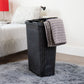 Mind Reader Slim Laundry Hamper with Lid, 40L Clothes Basket, Premium Wicker Design, Plastic