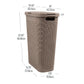 Mind Reader Slim Laundry Hamper with Lid, 40L Clothes Basket, Premium Wicker Design, Plastic