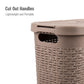 Mind Reader Slim Laundry Hamper with Lid, 40L Clothes Basket, Premium Wicker Design, Plastic