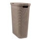 Mind Reader Slim Laundry Hamper with Lid, 40L Clothes Basket, Premium Wicker Design, Plastic