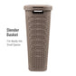 Mind Reader Slim Laundry Hamper with Lid, 40L Clothes Basket, Premium Wicker Design, Plastic