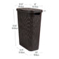 Mind Reader Slim Laundry Hamper with Lid, 40L Clothes Basket, Premium Wicker Design, Plastic