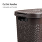 Mind Reader Slim Laundry Hamper with Lid, 40L Clothes Basket, Premium Wicker Design, Plastic
