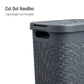Mind Reader Slim Laundry Hamper with Lid, 40L Clothes Basket, Premium Wicker Design, Plastic