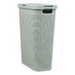 Mind Reader Slim Laundry Hamper with Lid, 40L Clothes Basket, Premium Wicker Design, Plastic