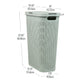 Mind Reader Slim Laundry Hamper with Lid, 40L Clothes Basket, Premium Wicker Design, Plastic