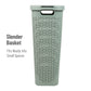 Mind Reader 40L Slim Laundry Hamper, Clothes Basket, Lid, Wicker Design, Plastic, 18"L x 10.4"W x 23.5"H