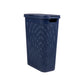Mind Reader Slim Laundry Hamper with Lid, 40L Clothes Basket, Premium Wicker Design, Plastic