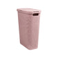 Mind Reader Slim Laundry Hamper with Lid, 40L Clothes Basket, Premium Wicker Design, Plastic