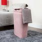 Mind Reader Slim Laundry Hamper with Lid, 40L Clothes Basket, Premium Wicker Design, Plastic
