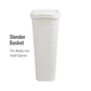 Mind Reader Slim Laundry Hamper with Lid, 40L Clothes Basket, Premium Wicker Design, Plastic