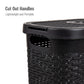 Mind Reader Slim Laundry Hamper with Lid, 40L Clothes Basket, Premium Wicker Design, Plastic