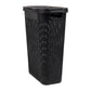 Mind Reader Slim Laundry Hamper with Lid, 40L Clothes Basket, Premium Wicker Design, Plastic
