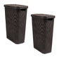 Mind Reader Slim Laundry Hamper with Lid, 40L Clothes Basket, Premium Wicker Design, Plastic