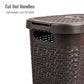 Mind Reader Slim Laundry Hamper with Lid, 40L Clothes Basket, Premium Wicker Design, Plastic