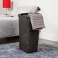 Mind Reader Slim Laundry Hamper with Lid, 40L Clothes Basket, Premium Wicker Design, Plastic
