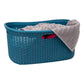 Mind Reader 40L Laundry Basket, Clothes Hamper, Wicker Design, Plastic, 23"L x 14.5"W x 11"H