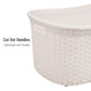 Mind Reader 40L Laundry Basket, Clothes Hamper, Wicker Design, Plastic, 23"L x 14.5"W x 11"H