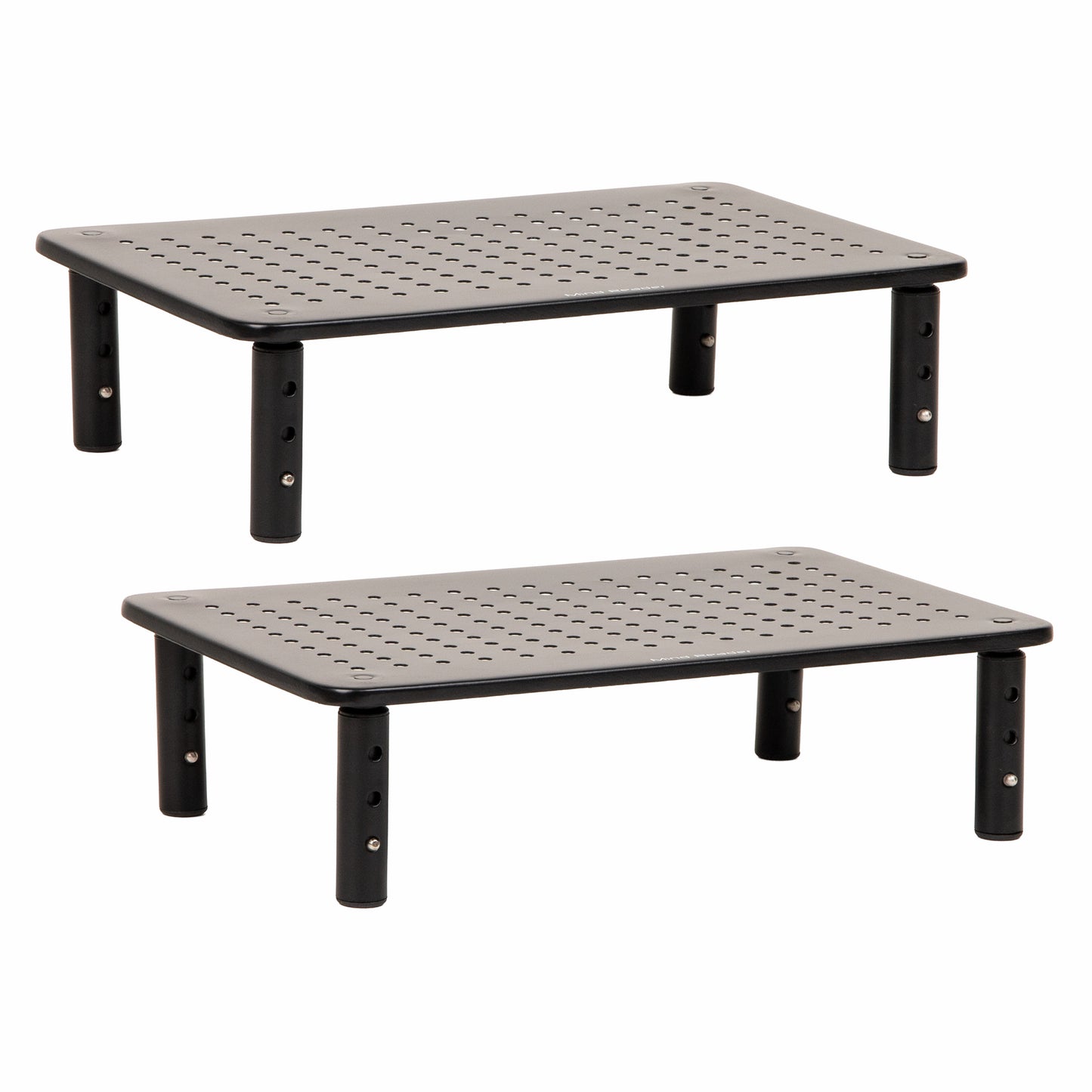 Mind Reader Monitor Stand, Height Adjustable, Ventilated Laptop Riser, Office, Metal, Black