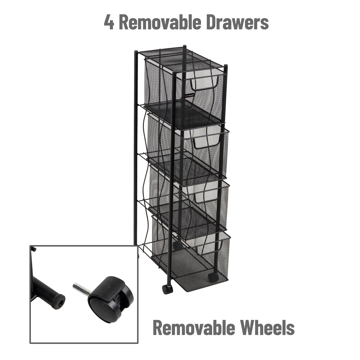 Mind Reader 5 Drawer Metal Mesh Storage Cabine - Black, 1 ct
