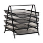 Mind Reader 4-Tier Paper Tray, Desktop Organizer, File Storage, Workspace, Office, Metal Mesh, 11.75"L x 13.75"W x 12.5"H