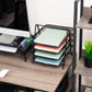 Mind Reader 4-Tier Paper Tray, Desktop Organizer, File Storage, Workspace, Office, Metal Mesh, 11.75"L x 13.75"W x 12.5"H