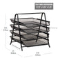 Mind Reader 4-Tier Paper Tray, Desktop Organizer, File Storage, Workspace, Office, Metal Mesh, 11.75"L x 13.75"W x 12.5"H