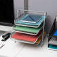 Mind Reader 4-Tier Paper Tray, Desktop Organizer, File Storage, Workspace, Office, Metal Mesh, 11.75"L x 13.75"W x 12.5"H