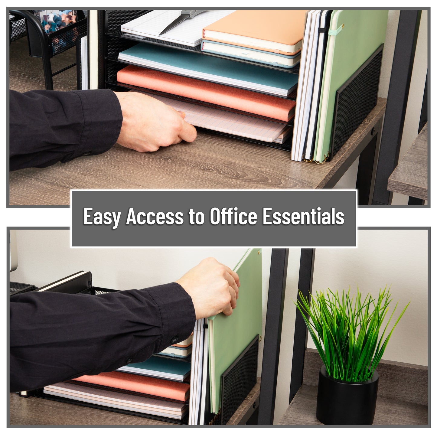 Mind Reader Desktop Organizer, File Storage, Paper Tray, Workspace, Office, Metal Mesh