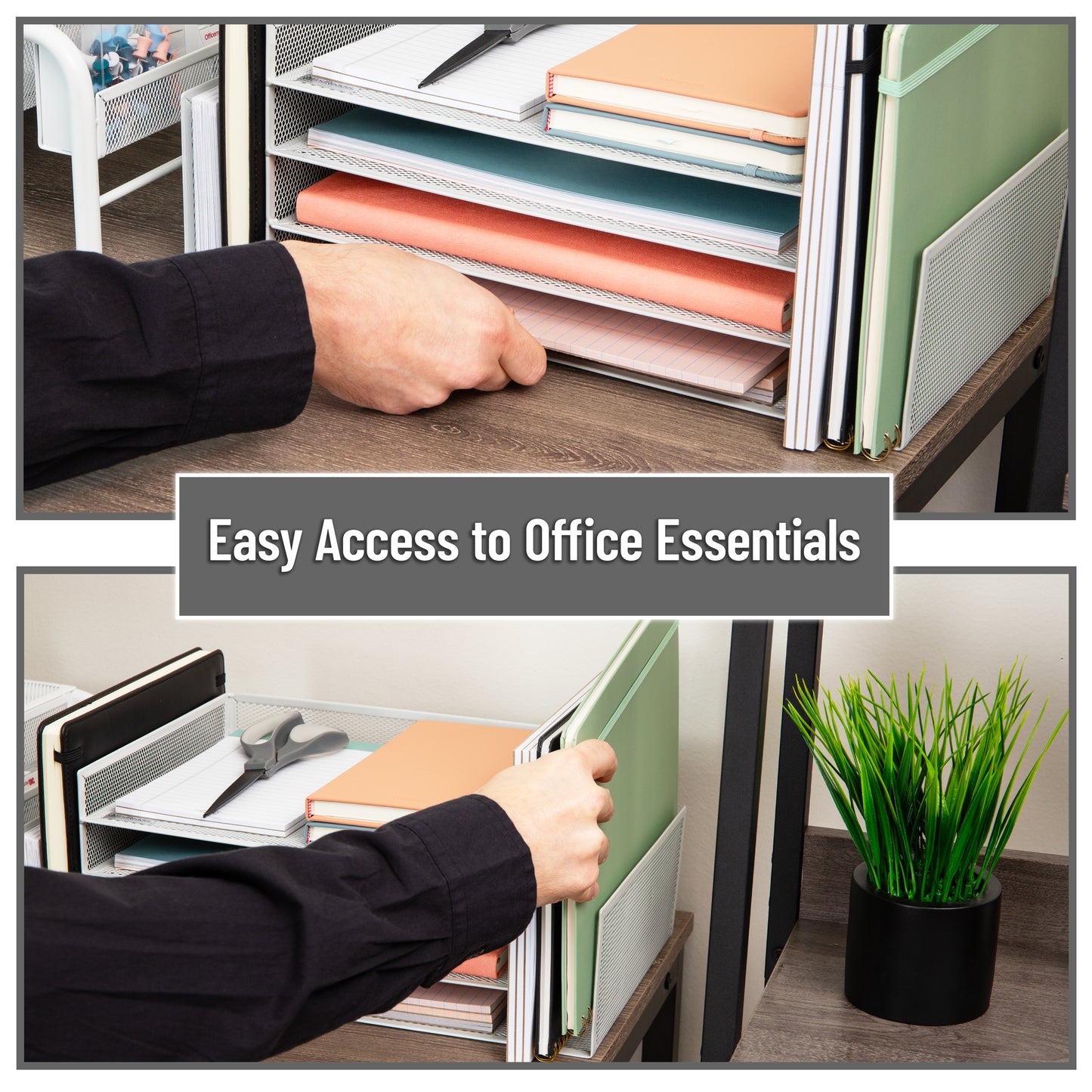 Mind Reader Desktop Organizer, File Storage, Paper Tray, Workspace, Office, Metal Mesh